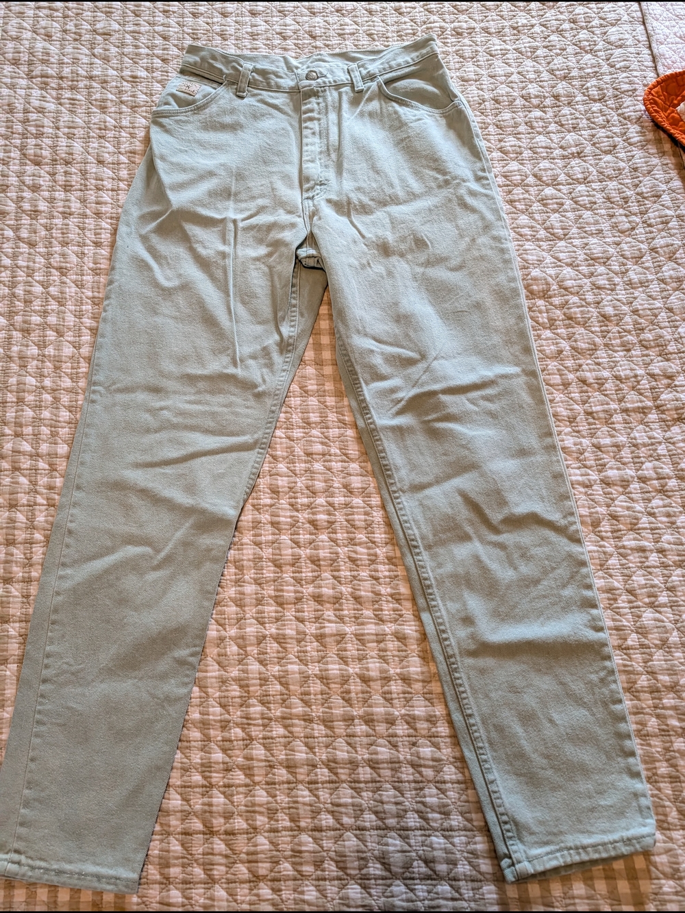 1990s Wrangler High-Rise Straight Jeans in Light Sage Green